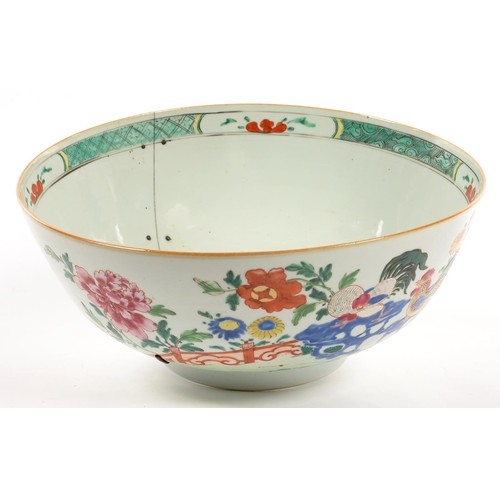 A CHINESE FAMILLE ROSE PUNCH BOWL, 36CM DIAM, 19TH CEN...