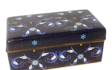A CHINESE LATE QING DYNASTY CLOISONNÉ BOX AND COVER Decorate...