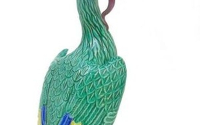 A Chinese porcelain model of a colourful phoenix /