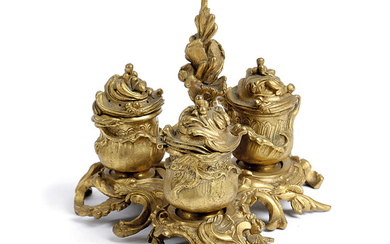 A FRENCH ORMOLU ENCRIER IN LOUIS XV STYLE