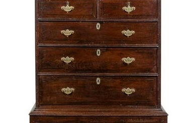 A George II Style Oak Chest on Stand Height 64 x width