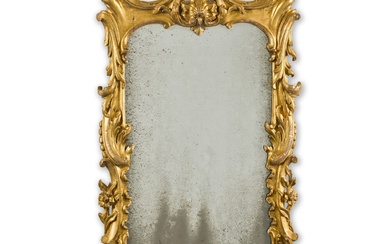 A George II carved giltwood mirror, possibly Northern European, mid-18th...