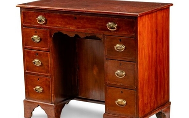 A George III Mahogany Kneehole Desk Height 30 1/2 x