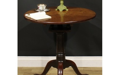 A George III mahogany birdcage tripod occasional table, one-...