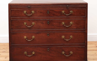A George III mahogany caddy-top chest of drawers