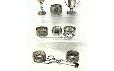 A George V silver goblet, a trophy cup, 2.1 ozt, assorted na...