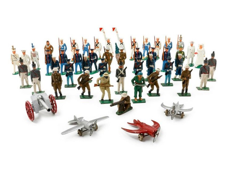 A Group of American Painted Metal Toy Soldiers