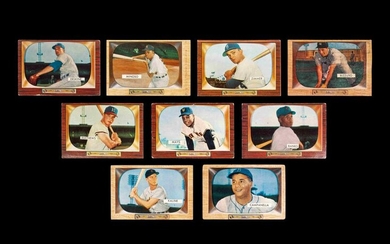 A Group of Nine 1955 Bowman Baseball Cards (Including