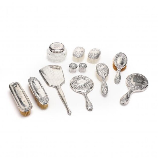 A Group of Sterling Silver Vanity Items
