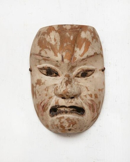 A Japanese polychrome decorated noh mask
