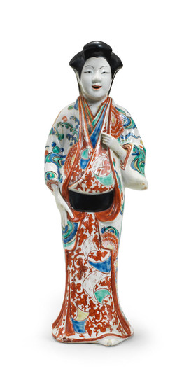 A Kakiemon figure of a bijin (beauty)