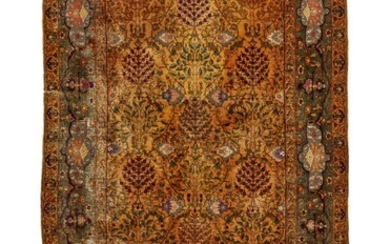 A Kum Kapi silk and metal thread rug, Istanbul, Turkey, circa 1900