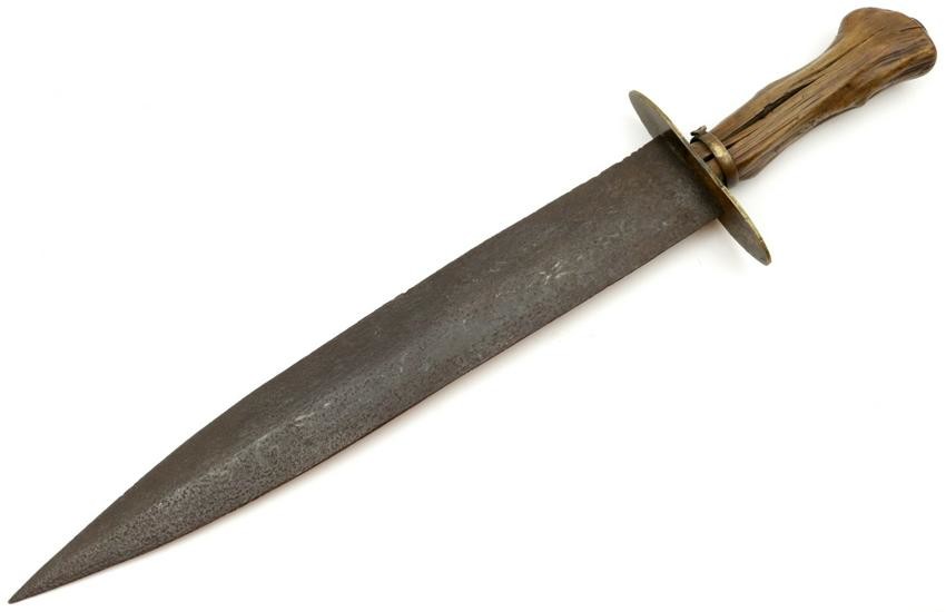 A Large Confederate Fighting Dagger - Bowie Knife
