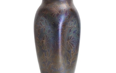 A Loetz 'Rubin Matte Iris' glass vase