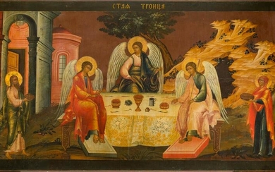 A MONUMENTAL ICON SHOWING THE OLD TESTAMENT TRINITY