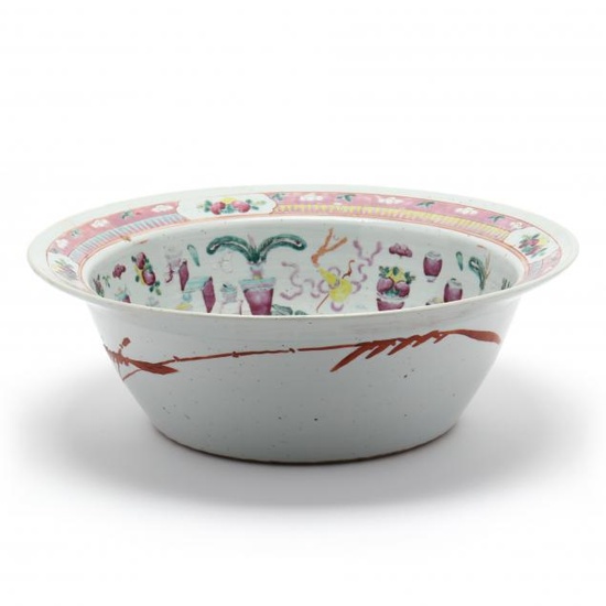 A Monumental Chinese Porcelain Punch Bowl