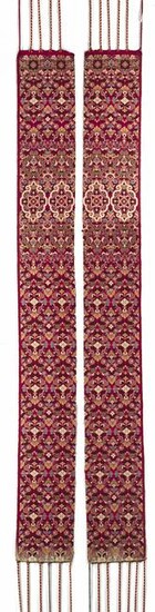 A PAIR OF EMBROIDERED WEDDING BELTS, (HEZAMS), MOROCCO
