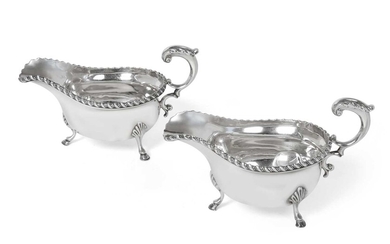 A Pair of George V Silver Sauceboats by S. Blanckensee and Son Ltd., Birmingham, Probably 1925