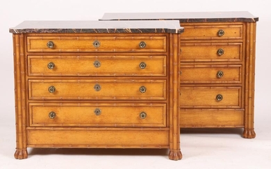 A Pair of Henredon Marble Top Chests