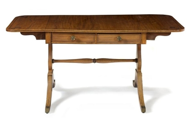 A Regency Ebony Inlaid Mahogany Sofa Table
