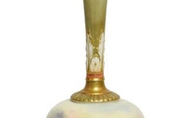 A Royal Worcester Porcelain Vase, by Harry Stinton, 1911, of...