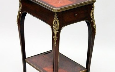 A SMALL LATE 19TH CENTURY FRENCH MAHOGANY AND ORMOLU
