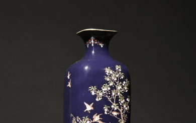 A TALL JAPANESE CLOISONNE VASE BY HAYASHI KODENJI (1831-1915)