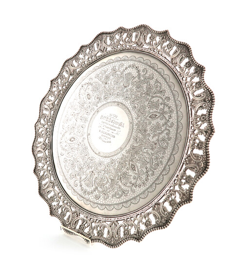 A Victorian silver presentation salver