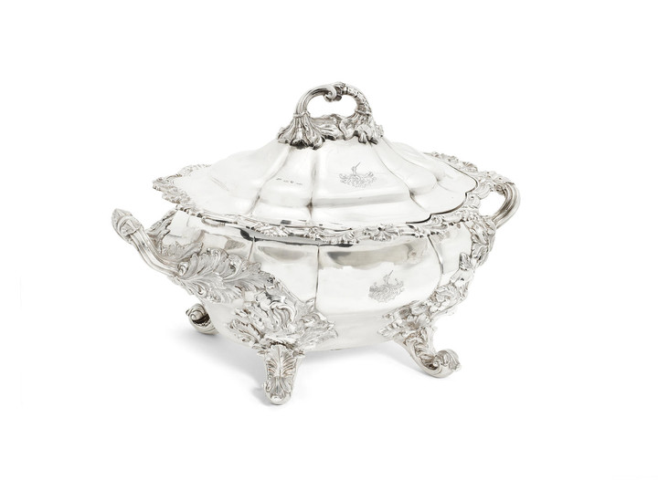 A Victorian silver soup tureen