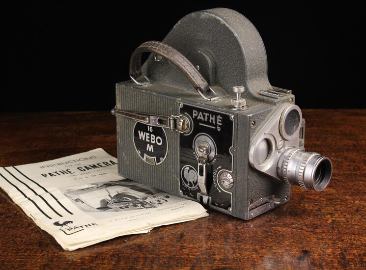 A Vintage French Pathe '16 Webo M' Film Camera, Circa late 1950's-early 1960's, taking 16 mm film st