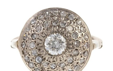 A Vintage Round Cut Diamond Ring in 14K