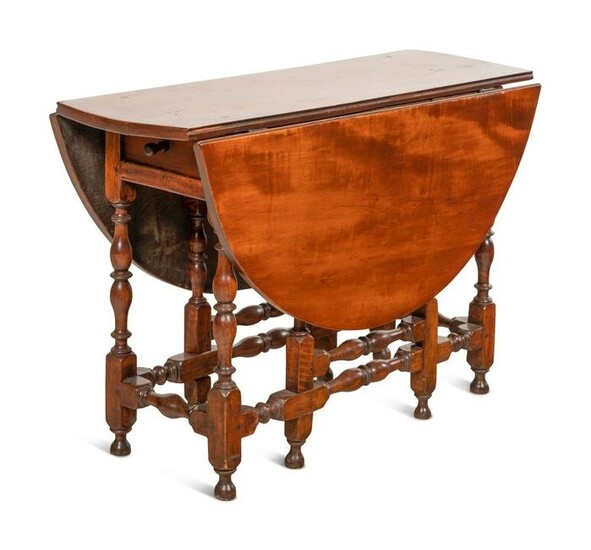 A William and Mary Style Maple Drop-Leaf Gate-Leg Table