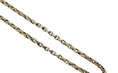 A belcher link chain, plain polished rectangular belcher links, swivel clasp, length 78cm, width