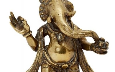 A brass figure of Ganesh, India, 19th...