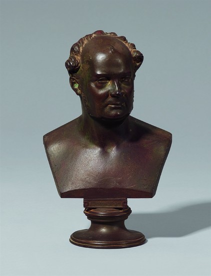 A cast iron bust of Friedrich Wilhelm IV