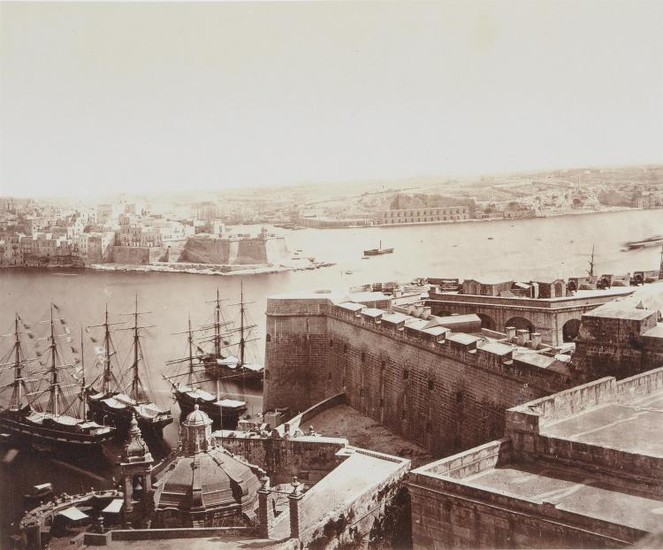 A composed set of five commercial sepia photographs of Malta