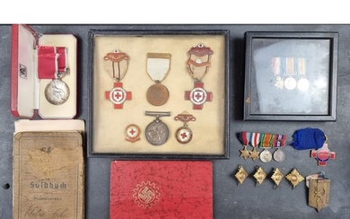 A group of militaria and ephemera, to include; a framed grou...