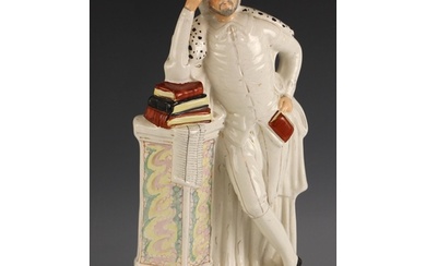 A large Victorian Staffordshire figure of William Shakespear...