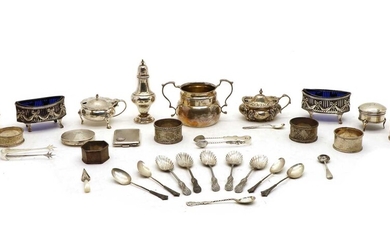 A large collection of silver items
