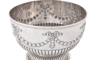 A late Victorian silver pedestal rose bowl
