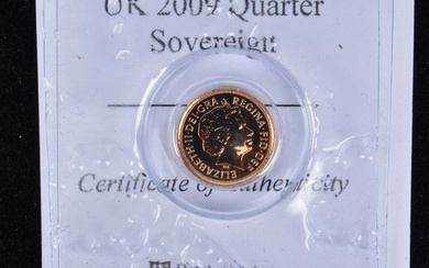 A modern Elizabeth II Gold Quarter Sovereign