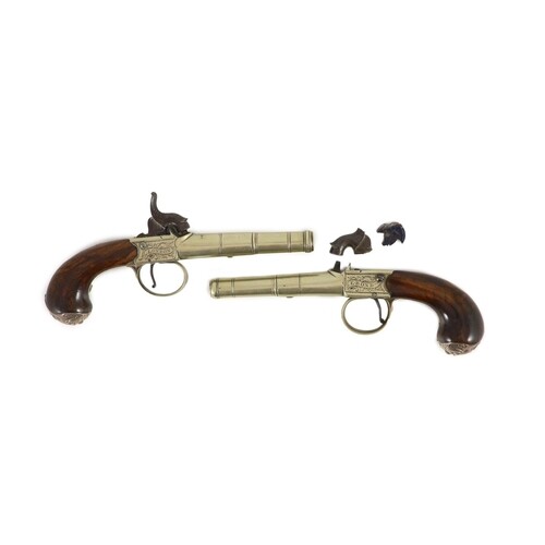 A pair of E.Bond of London boxlock pistols with percussion h...