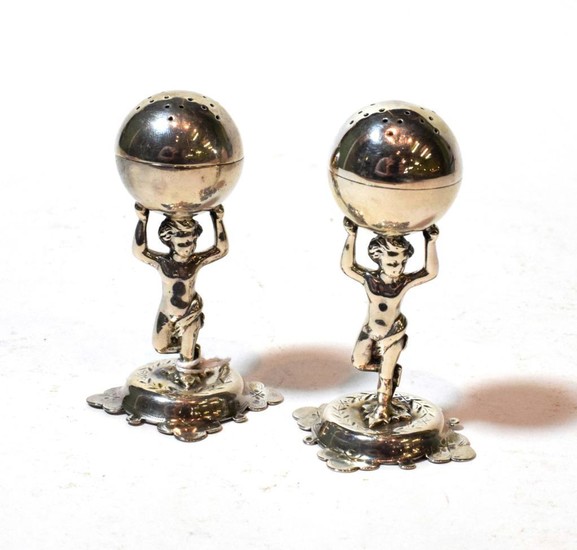 A pair of Victorian silver pepperettes, by Jehoiada Alsop Rhodes,...