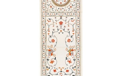 A pietra dura architectural study of the top of the Cenotaph of Shah Jahan in the Taj Mahal, Company School, Agra, circa 1810-20