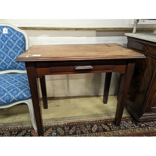 A rectangular mahogany side table with frieze drawer, width ...