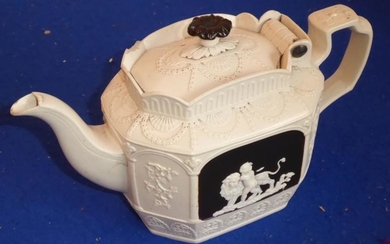 A scarce late 18th century Dunderdale Yorkshire Pottery teapot;...