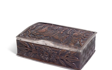 A silver-mounted wood snuff box, English, circa 1727