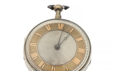 A silver verge and repeater pocket watch. Dust cover marked Breguet & Fils. Early 19th century. Case diam. 55 mm.