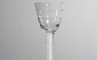 A small Lynn wine glass c.1760, the rounded...
