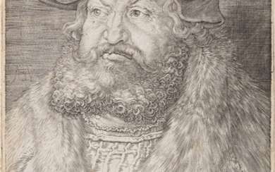 ALBRECHT DÜRER Frederick the Wise, Elector of Saxony. Engraving, 1524. 184x125 mm; 7...